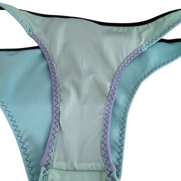 Victoria's Secret Colorblock Itsy Bikini Bottom Purple Black Teal Medium - Picture 5 of 6